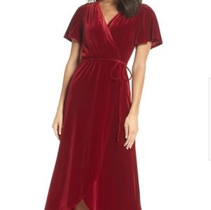 Chelsea28 Red Velvet Dress